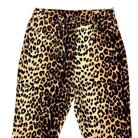 Verge Girl Pants Womens 10 Brown Cheetah Print 90’s Afterparty Stretch Pull On - Picture 3 of 16